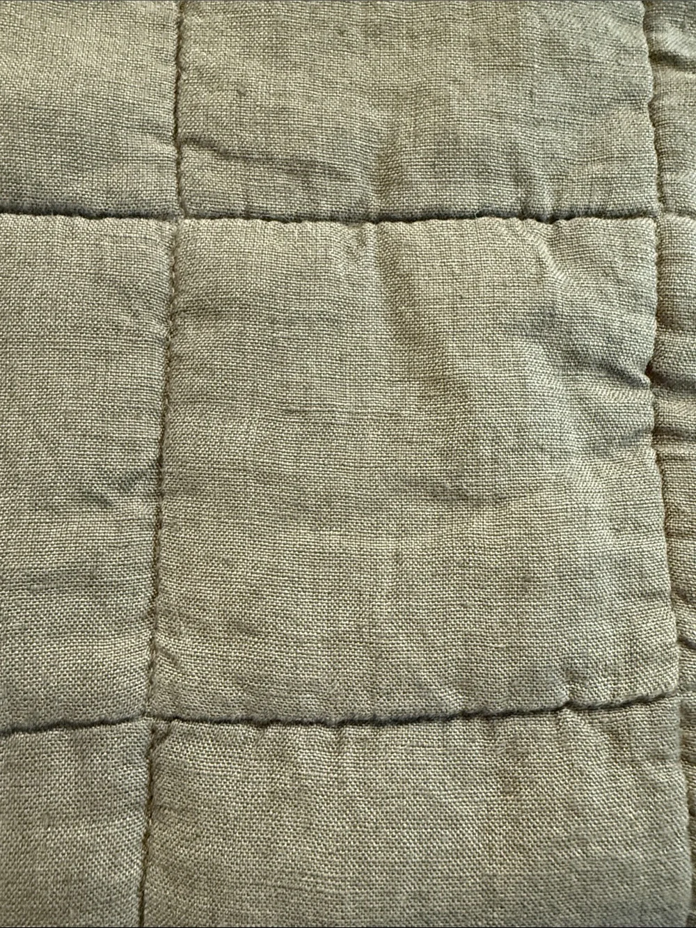 NWOT Dusty Olive European Linen Box King Sham Set - Retail $70